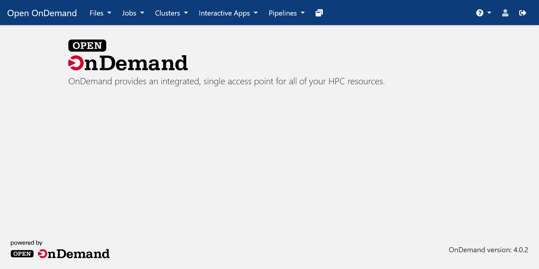 Skärmdump på Open OnDemand.